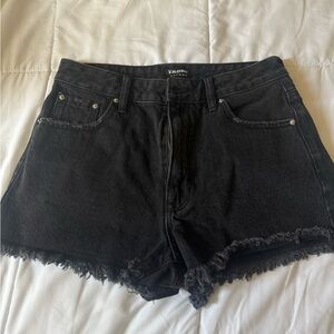 PacSun Black Jean Shorts Distressed Hem